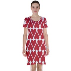 Hearts-pattern-seamless-red-love Short Sleeve Nightdress by Semog4