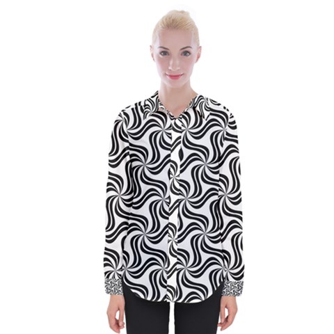 Soft-pattern-repeat-monochrome Womens Long Sleeve Shirt by Semog4