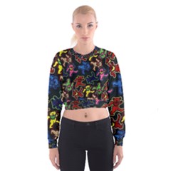 Grateful Dead Pattern Cropped Sweatshirt by Semog4
