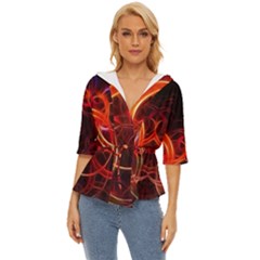 Background Fractal Abstract Lightweight Drawstring Hooded Top