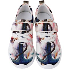 Anchor Watercolor Painting Tattoo Art Anchors And Birds Men s Velcro Strap Shoes by Salman4z
