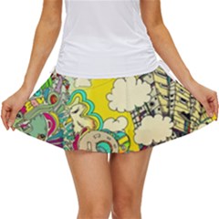 Doodle Wallpaper Artistic Surreal Women s Skort by Salman4z