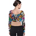 Cartoon Explosion Cartoon Characters Funny Velvet Long Sleeve Crop Top View2