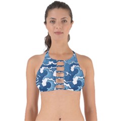 Waves Aesthetics Illustration Japanese Perfectly Cut Out Bikini Top by Salman4z