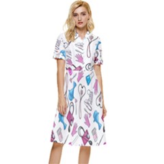 Medicine Button Top Knee Length Dress by SychEva