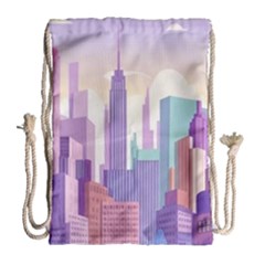 New York Skyline Cityscape Nyc New York City Drawstring Bag (large) by Jancukart
