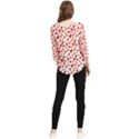 Watercolor Strawberry Chiffon Quarter Sleeve Blouse View2