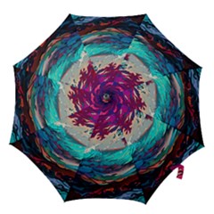 Tsunami Waves Ocean Sea Nautical Nature Water Painting Hook Handle Umbrellas (large) by Jancukart