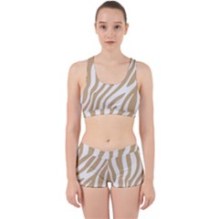 Brown Zebra Vibes Animal Print  Work It Out Gym Set by ConteMonfrey