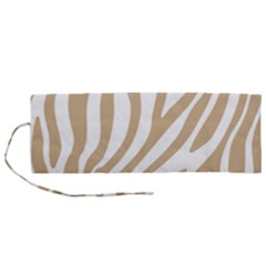 Brown Zebra Vibes Animal Print  Roll Up Canvas Pencil Holder (m) by ConteMonfrey