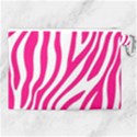 Pink Fucsia Zebra Vibes Animal Print Canvas Cosmetic Bag (XL) View2