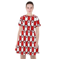 Red And White Cat Paws Sailor Dress by ConteMonfrey