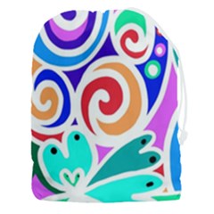 Crazy Pop Art - Doodle Circles   Drawstring Pouch (3xl) by ConteMonfrey