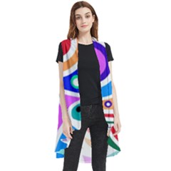 Crazy Pop Art - Doodle Circles   Sleeveless Chiffon Waistcoat Shirt