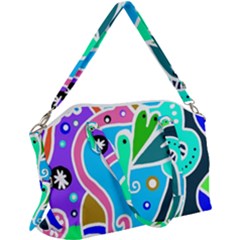 Crazy Pop Art - Doodle Hearts   Canvas Crossbody Bag