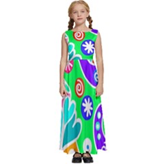 Crazy Pop Art - Doodle Lover   Kids  Satin Sleeveless Maxi Dress by ConteMonfrey