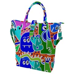 Crazy Pop Art - Doodle Buddies  Buckle Top Tote Bag by ConteMonfrey