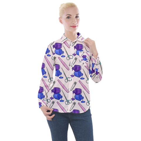 Manicure Women s Long Sleeve Pocket Shirt by SychEva