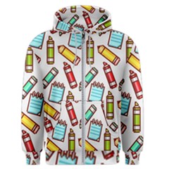 Seamless Pixel Art Pattern Men s Zipper Hoodie by Amaryn4rt