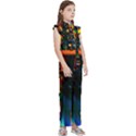 Architecture City Homes Window Kids  Sleeveless Ruffle Edge Band Collar Chiffon One Piece View3