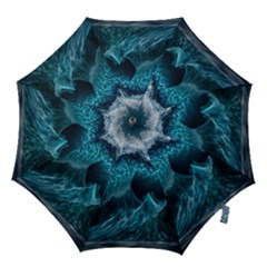 Tsunami Waves Ocean Sea Water Rough Seas Blue Hook Handle Umbrellas (large) by Wegoenart