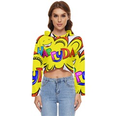 Happy Happiness Child Smile Joy Women s Lightweight Cropped Hoodie by Celenk