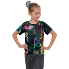 Abstract Color Texture Creative Kids  Mesh Piece Tee