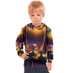 Ai Generated Mushrooms Wallpaper Kids  Hooded Pullover
