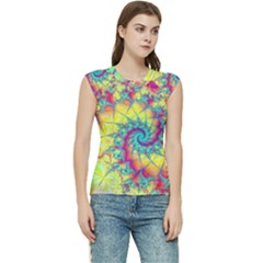 Fractal Spiral Abstract Background Vortex Yellow Women s Raglan Cap Sleeve Tee by Uceng