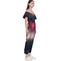 Astrology Astronomical Cluster Galaxy Nebula Off Shoulder Ruffle Top Jumpsuit View3