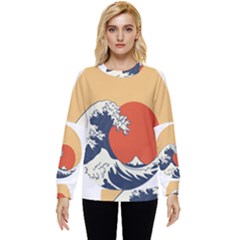 The Great Wave Off Kanagawa Waves Hidden Pocket Sweatshirt by Wegoenart
