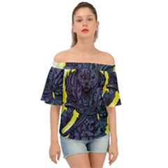 Zombie Animal Warrior Armor Arrows Aura Off Shoulder Short Sleeve Top by Wegoenart