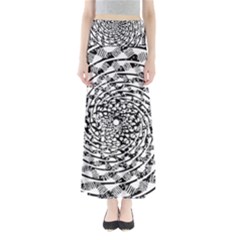 Illusions Abstract Black And White Patterns Swirls Full Length Maxi Skirt