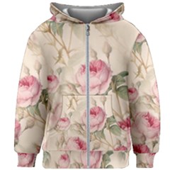 Roses-58 Kids  Zipper Hoodie Without Drawstring