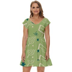 Angel-1 Short Sleeve Tiered Mini Dress