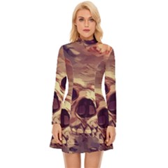 Day-of-the-dead Long Sleeve Velour Longline Dress