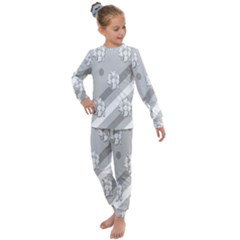 Strip-gray Kids  Long Sleeve Set 