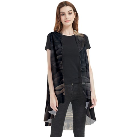 Eagle Ornate Pattern Feather Texture Sleeveless Chiffon Waistcoat Shirt by Ravend