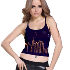 Skyscraper Town Urban Towers Spaghetti Strap Bra Top