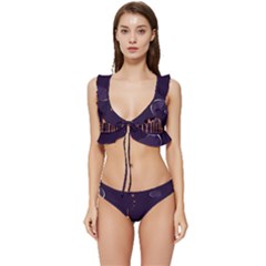 Skyscraper Town Urban Towers Low Cut Ruffle Edge Bikini Set