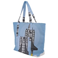 Rocket Shuttle Spaceship Science Zip Up Canvas Bag by Salman4z