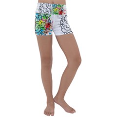 Brain Mind Psychology Idea Drawing Kids  Lightweight Velour Yoga Shorts