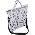 Pattern Hipster Abstract Form Geometric Line Variety Shapes Polkadots Fashion Style Seamless Fold Over Handle Tote Bag View1