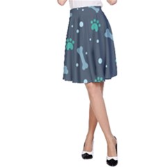Bons Foot Prints Pattern Background A-line Skirt