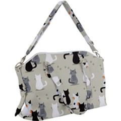 Cute Cat Seamless Pattern Canvas Crossbody Bag