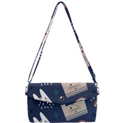 Colorful Cute Cat Seamless Pattern Removable Strap Clutch Bag