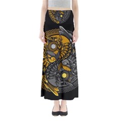 Yin-yang-owl-doodle-ornament-illustration Full Length Maxi Skirt by Salman4z