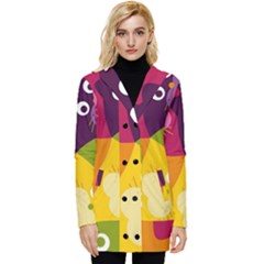 Colorful Cats Button Up Hooded Coat  by Sparkle