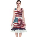 Patriotic Usa United States Flag Old Glory V-Neck Midi Sleeveless Dress  View1