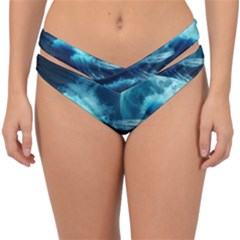Moonlight High Tide Storm Tsunami Waves Ocean Sea Double Strap Halter Bikini Bottoms by Ravend